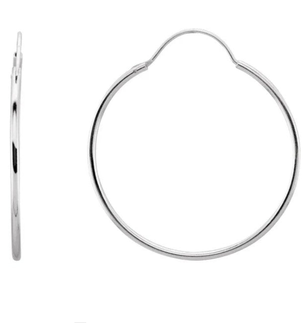 Hinged 30 mm Silver hoop