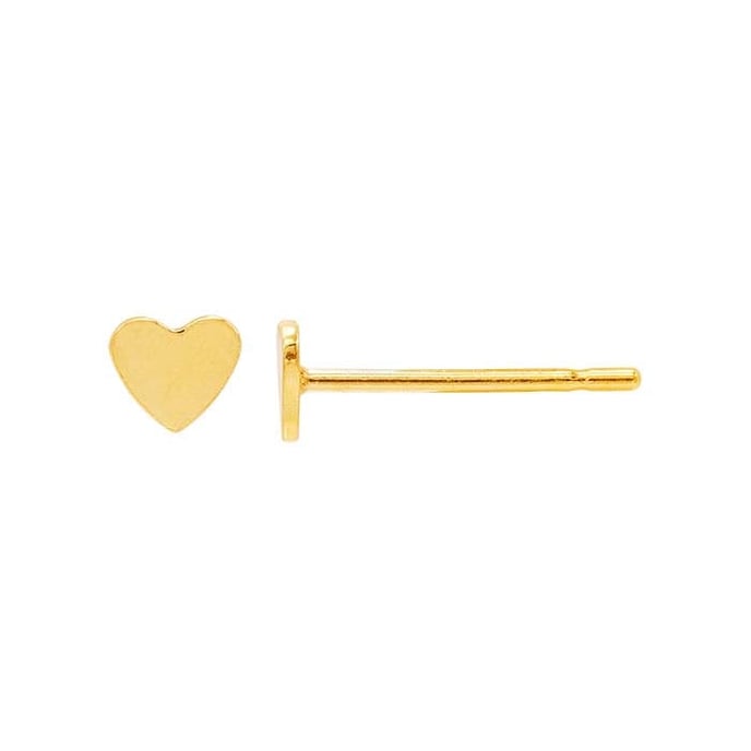 EARRING 14KY 3.5MM HEART POST
