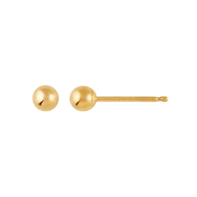 EARRING 14KY 3MM BALL HOLLOW POST
