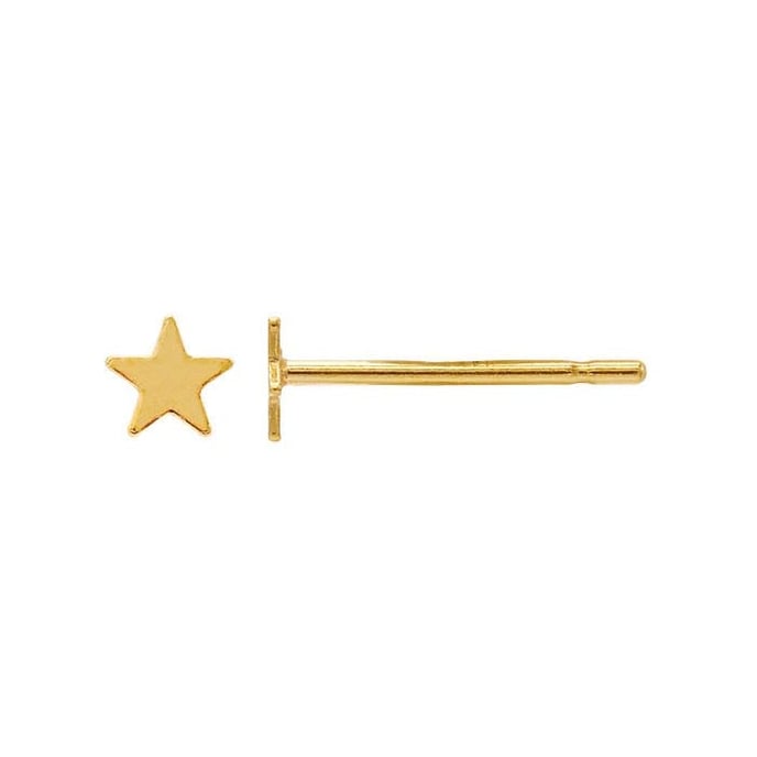EARRING 14KY 3.5MM STAR POST